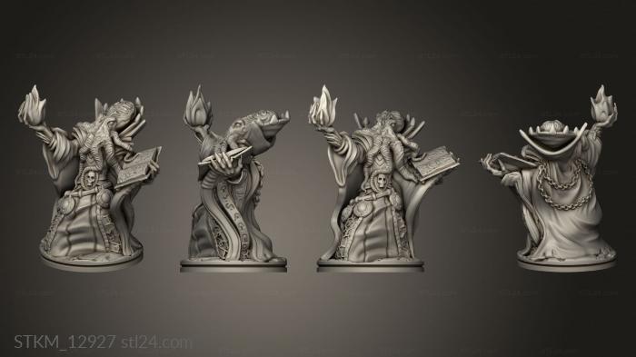 Статуэтки герои, монстры и демоны (Чернокнижник Ужаса Разума, STKM_12927) 3D модель для ЧПУ станка