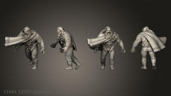 Figurines heroes, monsters and demons (Deadly Encounters Chapter Vanator The Rat Hunter Druid, STKM_12929) 3D models for cnc