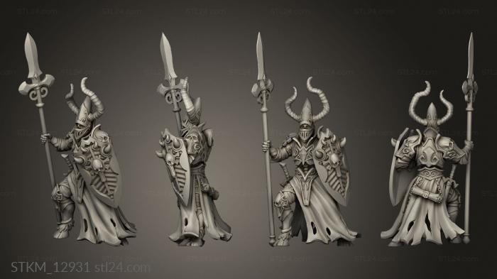 Статуэтки герои, монстры и демоны (Воины-нежить,щит Стикса, STKM_12931) 3D модель для ЧПУ станка