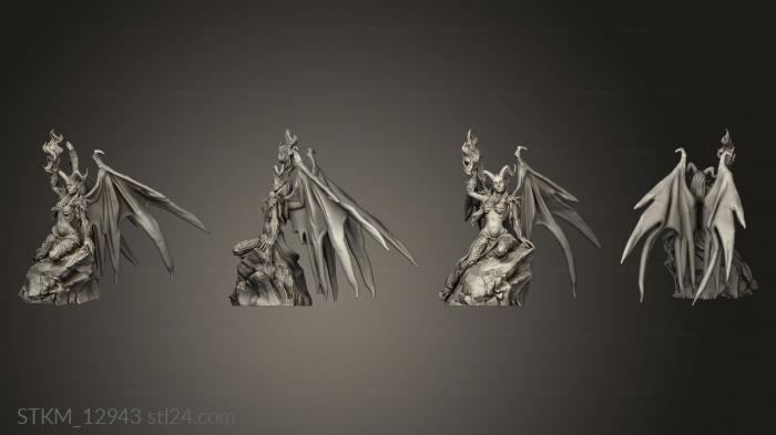 Статуэтки герои, монстры и демоны (Дьявольская Герцогиня Сидит, STKM_12943) 3D модель для ЧПУ станка