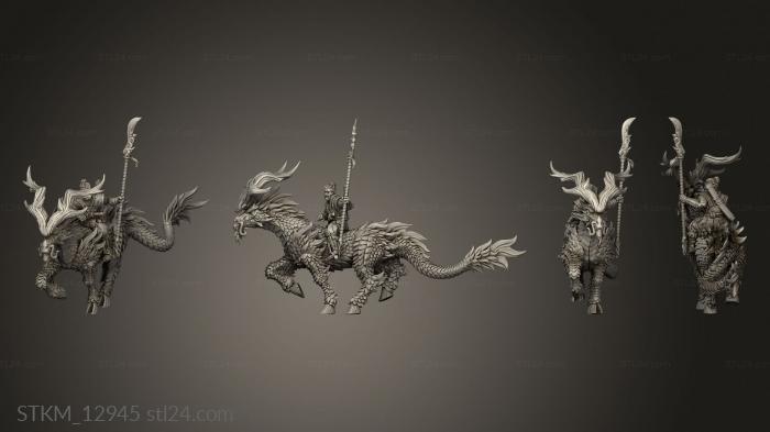 Figurines heroes, monsters and demons (Dragon Empire Kirin Riders, STKM_12945) 3D models for cnc