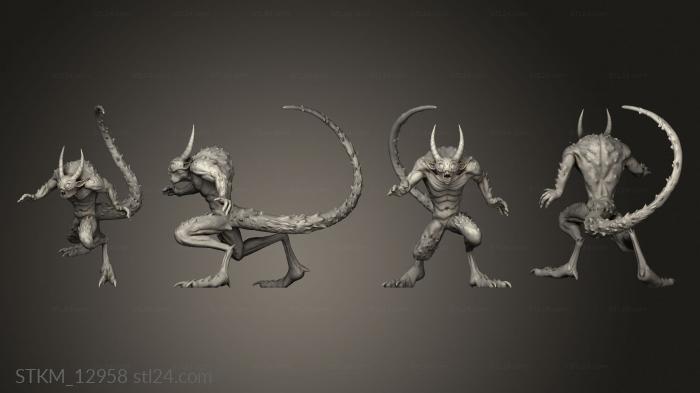 Figurines heroes, monsters and demons (Quasit Attacking, STKM_12958) 3D models for cnc