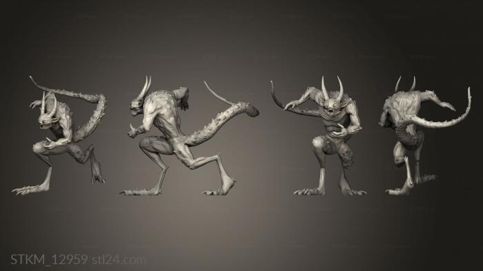 Figurines heroes, monsters and demons (Quasit Running, STKM_12959) 3D models for cnc