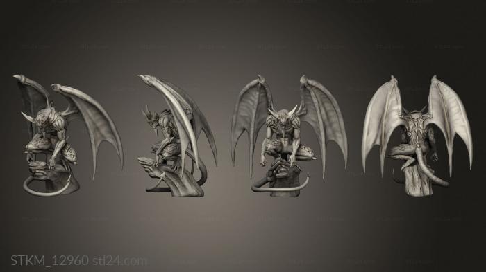 Статуэтки герои, монстры и демоны (Сатана Огромный, STKM_12960) 3D модель для ЧПУ станка