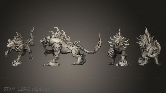 Статуэтки герои, монстры и демоны (Фантастический Адский Пес, STKM_12963) 3D модель для ЧПУ станка