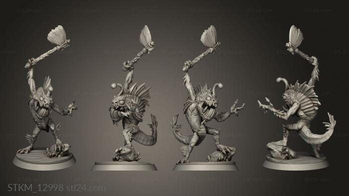 Figurines heroes, monsters and demons (Deepling Warriors Wuh Warrior, STKM_12998) 3D models for cnc