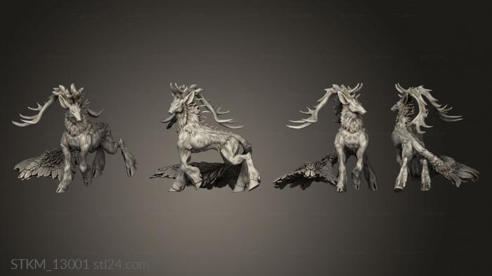 Figurines heroes, monsters and demons (Fey Woods Deer King Walking, STKM_13001) 3D models for cnc