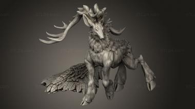 Figurines heroes, monsters and demons (Fey Woods Deer King Walking, STKM_13001) 3D models for cnc