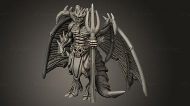 Figurines heroes, monsters and demons (Demon Flame Skulls, STKM_13006) 3D models for cnc