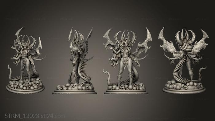 Статуэтки герои, монстры и демоны (Демоническая Ведьма, STKM_13023) 3D модель для ЧПУ станка
