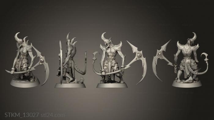 Статуэтки герои, монстры и демоны (Демоническая Коса, STKM_13027) 3D модель для ЧПУ станка