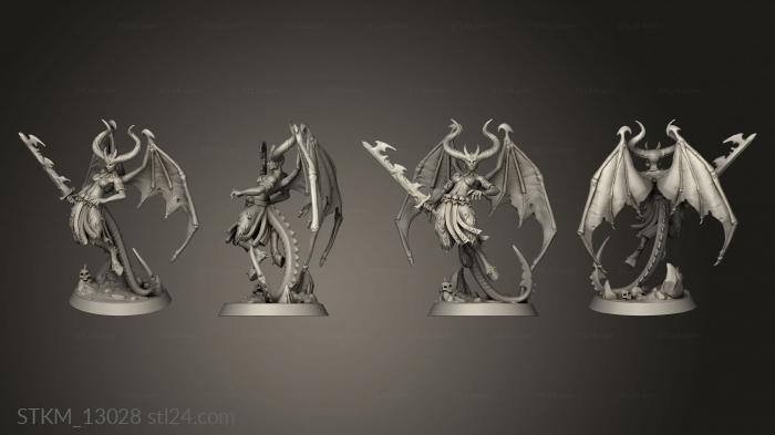 Статуэтки герои, монстры и демоны (Полет Демонических Крыльев, STKM_13028) 3D модель для ЧПУ станка