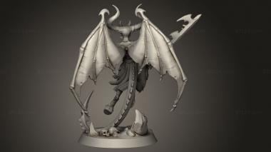 Figurines heroes, monsters and demons (Demon Wings Flying, STKM_13028) 3D models for cnc