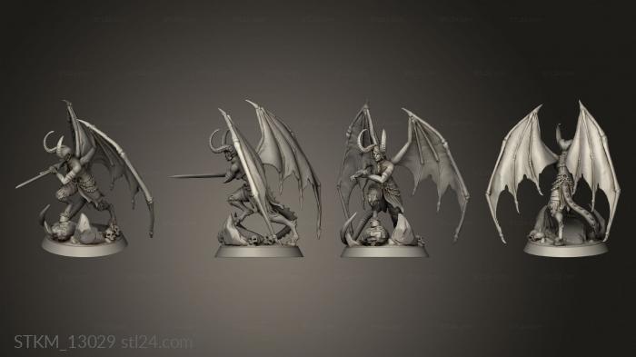 Статуэтки герои, монстры и демоны (Крылья Демона Вонзаются, STKM_13029) 3D модель для ЧПУ станка