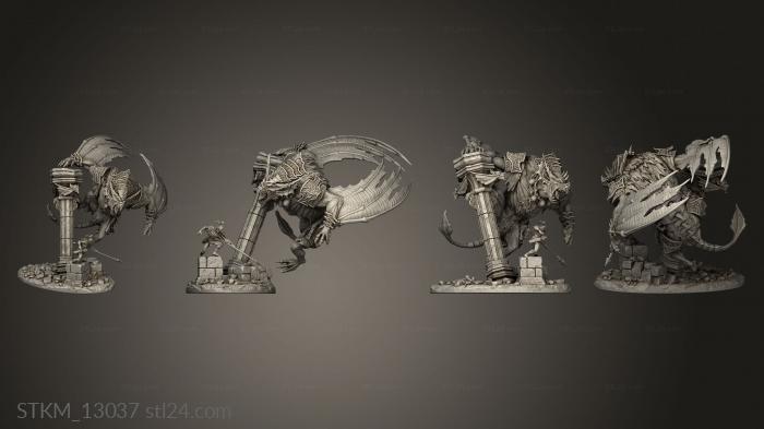 Figurines heroes, monsters and demons (Dire Bat Riders, STKM_13037) 3D models for cnc