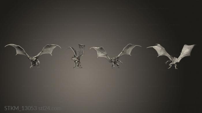 Статуэтки герои, монстры и демоны (Летающие Вампиры Вампир Приседает, STKM_13053) 3D модель для ЧПУ станка