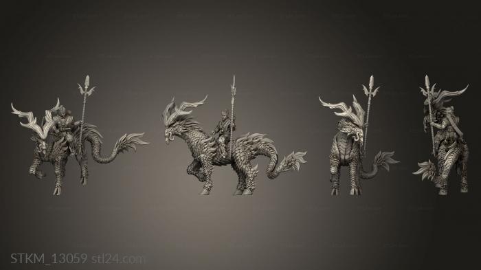Figurines heroes, monsters and demons (Dragon Empire Kirin Riders, STKM_13059) 3D models for cnc