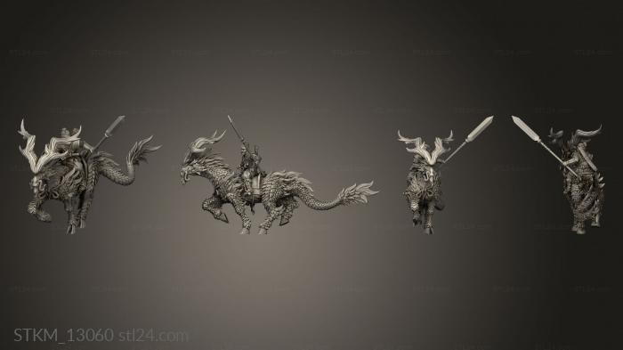 Figurines heroes, monsters and demons (Dragon Empire Kirin Riders, STKM_13060) 3D models for cnc