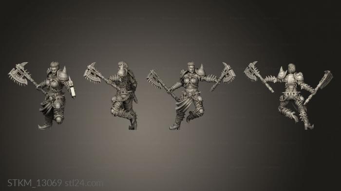 Figurines heroes, monsters and demons (Female Chaos Khorne Berzerker Ragnarok Berserker Warrior, STKM_13069) 3D models for cnc