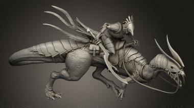 Figurines heroes, monsters and demons (Dilophosaurus feroce Lord The attack cavalry, STKM_13070) 3D models for cnc