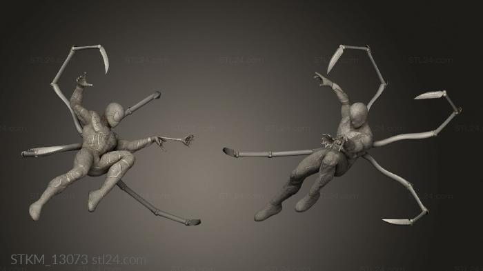 Статуэтки герои, монстры и демоны (Диорама Аранха против Паука-Осьминога, STKM_13073) 3D модель для ЧПУ станка