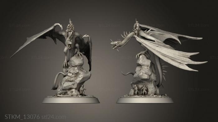 Статуэтки герои, монстры и демоны (Диорама Топоров Назгулов, STKM_13076) 3D модель для ЧПУ станка