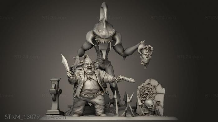 Figurines heroes, monsters and demons (diorama violator, STKM_13079) 3D models for cnc
