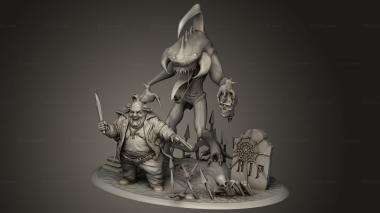 Figurines heroes, monsters and demons (diorama violator, STKM_13079) 3D models for cnc