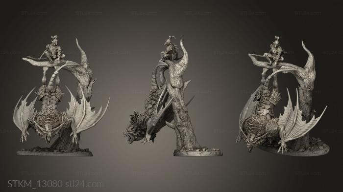Figurines heroes, monsters and demons (Dire Bat Riders, STKM_13080) 3D models for cnc