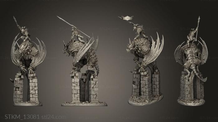 Figurines heroes, monsters and demons (Dire Bat Rider, STKM_13081) 3D models for cnc