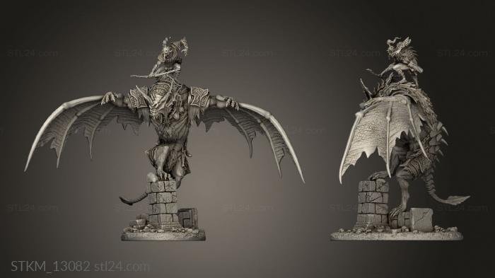 Figurines heroes, monsters and demons (Dire Bat Rider, STKM_13082) 3D models for cnc