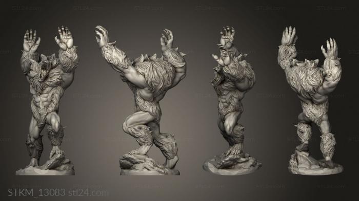 Статуэтки герои, монстры и демоны (Ужасный Снежный человек, STKM_13083) 3D модель для ЧПУ станка