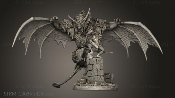 Figurines heroes, monsters and demons (Dire Bat Riders, STKM_13084) 3D models for cnc