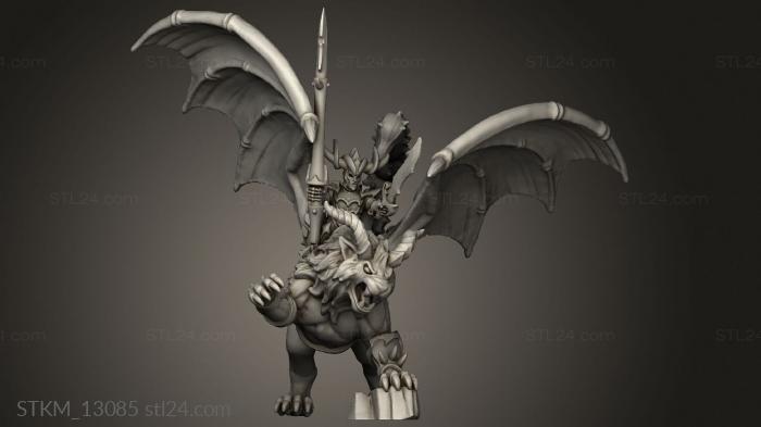 Figurines heroes, monsters and demons (dire elf manticore lord, STKM_13085) 3D models for cnc