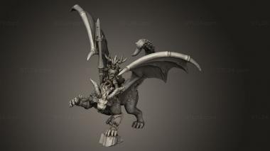 Figurines heroes, monsters and demons (dire elf manticore lord, STKM_13085) 3D models for cnc