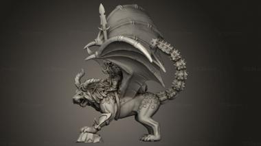 Figurines heroes, monsters and demons (dire elf manticore lord, STKM_13085) 3D models for cnc