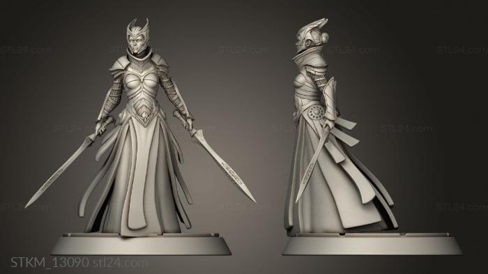 Статуэтки герои, монстры и демоны (Женщина-Рыцарь, STKM_13090) 3D модель для ЧПУ станка