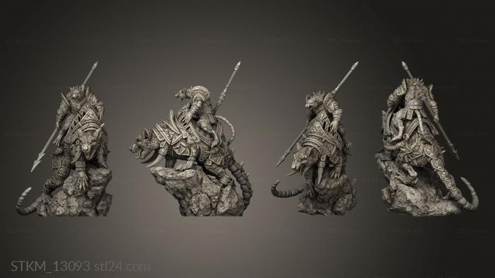 Figurines heroes, monsters and demons (Dire Rat Riders, STKM_13093) 3D models for cnc