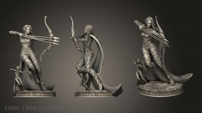 Статуэтки герои, монстры и демоны (Божественный Лучник Сирена, STKM_13098) 3D модель для ЧПУ станка