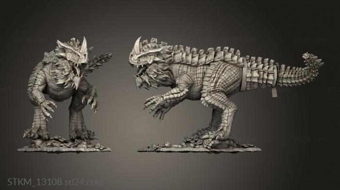 Figurines heroes, monsters and demons (FERAL CARNOSAUR, STKM_13108) 3D models for cnc