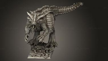 Figurines heroes, monsters and demons (FERAL CARNOSAUR, STKM_13108) 3D models for cnc