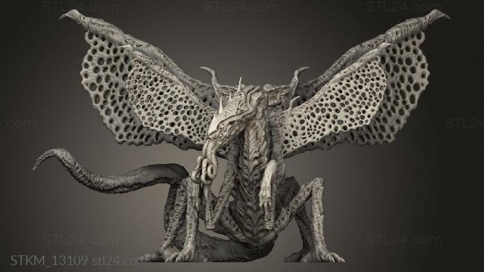 Статуэтки герои, монстры и демоны (ЭПИЧЕСКИЙ Жуткий Дракон, STKM_13109) 3D модель для ЧПУ станка