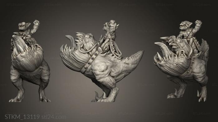 Figurines heroes, monsters and demons (Goblin Hound Riders Rider, STKM_13119) 3D models for cnc