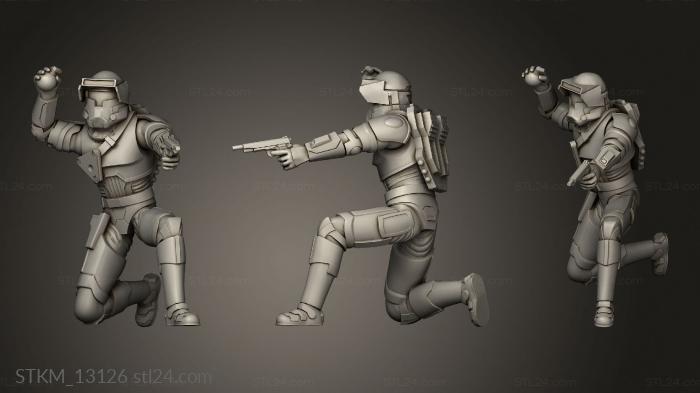 Figurines heroes, monsters and demons (Downed Damage Trooper, STKM_13126) 3D models for cnc