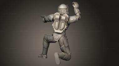 Figurines heroes, monsters and demons (Downed Damage Trooper, STKM_13126) 3D models for cnc