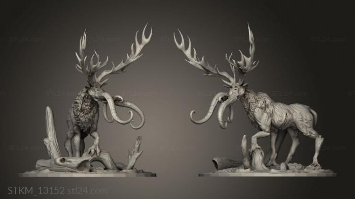 Figurines heroes, monsters and demons (Draco Eldritch Century Hellstag and Horrid Deer monsters mon hell stag ec, STKM_13152) 3D models for cnc