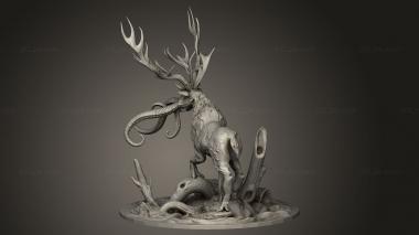 Figurines heroes, monsters and demons (Draco Eldritch Century Hellstag and Horrid Deer monsters mon hell stag ec, STKM_13152) 3D models for cnc