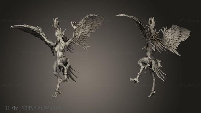 Статуэтки герои, монстры и демоны (Буйство Монстров,Приземление Леди-Гарпии, STKM_13156) 3D модель для ЧПУ станка