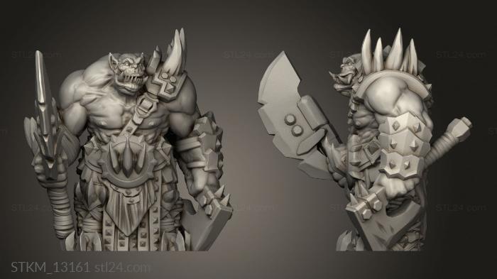 Figurines heroes, monsters and demons (Orc Berserker, STKM_13161) 3D models for cnc