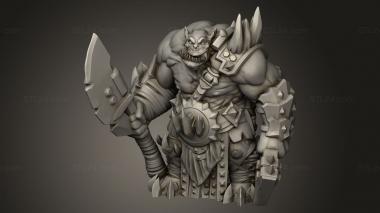 Figurines heroes, monsters and demons (Orc Berserker, STKM_13161) 3D models for cnc